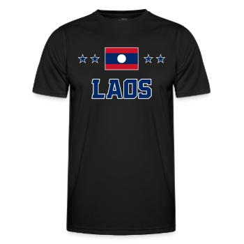 Laos - T-shirt sport Homme - noir - Devant - AI Model Male 178 dark (178cm)