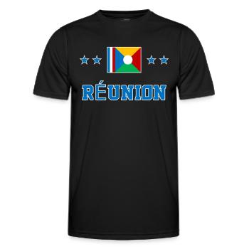 Réunion - Men's Functional T-Shirt - black - Front - AI Model Male 178 dark (178cm)