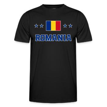 Roumanie - T-shirt sport Homme - noir - Devant - AI Model Male 178 dark (178cm)
