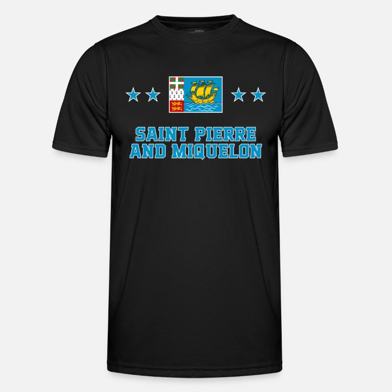 Saint Pierre and Miquelon - Men's Functional T-Shirt - black