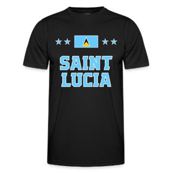 Sainte-Lucie - T-shirt sport Homme - noir - Devant - AI Model Male 178 dark (178cm)