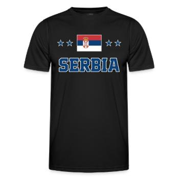 Serbien - Männer Funktions-T-Shirt - Schwarz - Vorne - AI Model Male 178 dark (178cm)