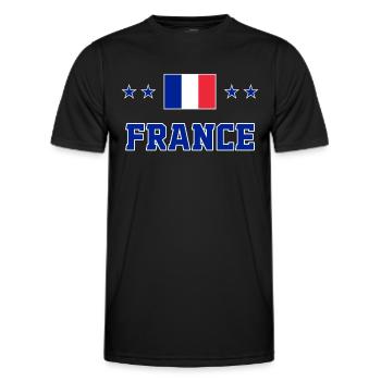 Frankreich - Männer Funktions-T-Shirt - Schwarz - Vorne - AI Model Male 178 dark (178cm)