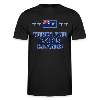 Turks and Caicos Islands - Men's Functional T-Shirt - black - Front - AI Model Male 178 dark (178cm)