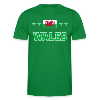 Wales - Men's Functional T-Shirt - kelly green - Front - AI Model Male 178 dark (178cm)
