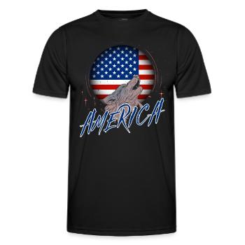 USA - Männer Funktions-T-Shirt - Schwarz - Vorne - AI Model Male 178 dark (178cm)