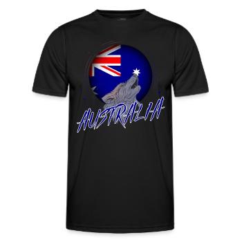Australia - Men's Functional T-Shirt - black - Front - AI Model Male 178 dark (178cm)