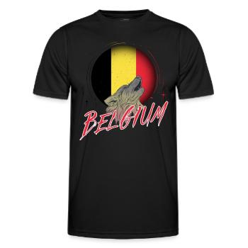 Belgien - Männer Funktions-T-Shirt - Schwarz - Vorne - AI Model Male 178 dark (178cm)