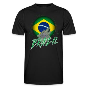 Brazil - Men's Functional T-Shirt - black - Front - AI Model Male 178 dark (178cm)