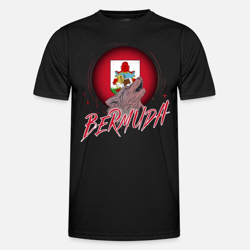 Bermuda - Männer Funktions-T-Shirt - Schwarz