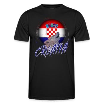 Kroatien - Männer Funktions-T-Shirt - Schwarz - Vorne - AI Model Male 178 dark (178cm)