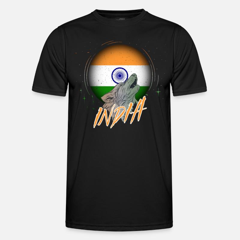 Indien - Männer Funktions-T-Shirt - Schwarz