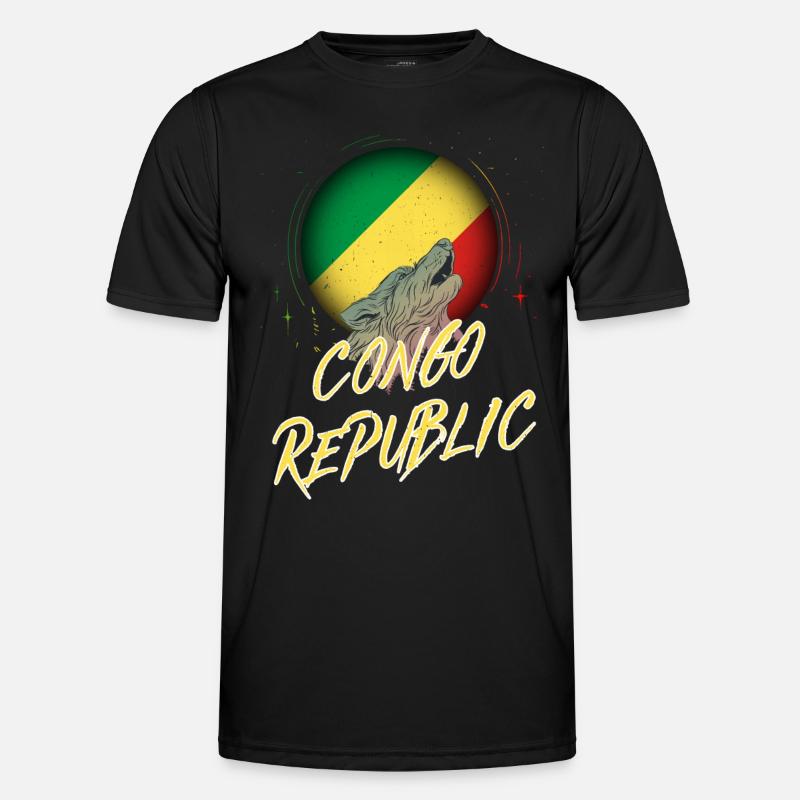 Kongo Republik - Männer Funktions-T-Shirt - Schwarz