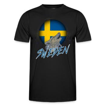 Sweden - Men's Functional T-Shirt - black - Front - AI Model Male 178 dark (178cm)