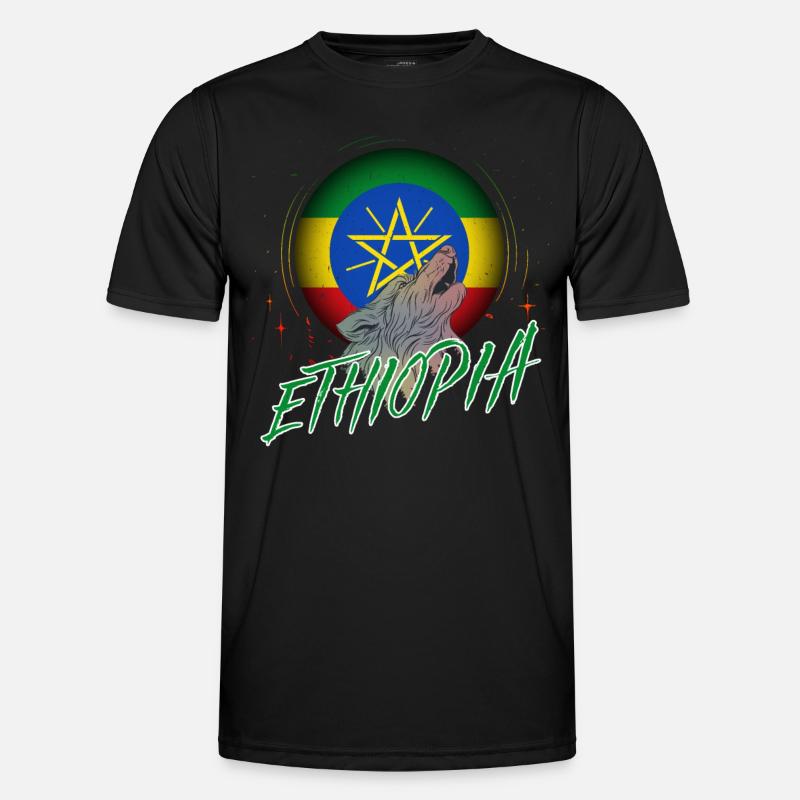 Äthiopien - Männer Funktions-T-Shirt - Schwarz