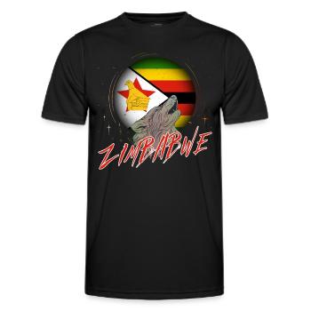 Zimbabwe - T-shirt sport Homme - noir - Devant - AI Model Male 178 dark (178cm)