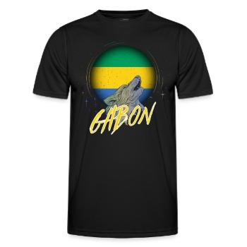 Gabon - Men's Functional T-Shirt - black - Front - AI Model Male 178 dark (178cm)