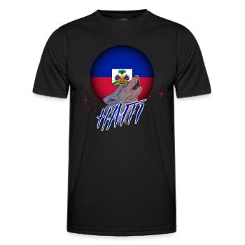 Haïti - T-shirt sport Homme - noir - Devant - AI Model Male 178 dark (178cm)