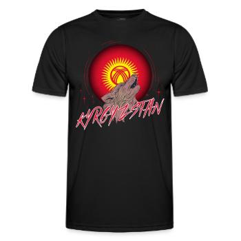 Kyrgyzstan - Men's Functional T-Shirt - black - Front - AI Model Male 178 dark (178cm)