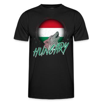 Ungarn - Männer Funktions-T-Shirt - Schwarz - Vorne - AI Model Male 178 dark (178cm)