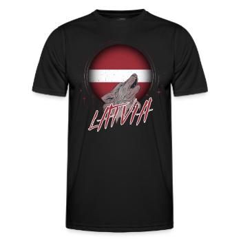 Lettonie - T-shirt sport Homme - noir - Devant - AI Model Male 178 dark (178cm)