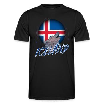 Island - Männer Funktions-T-Shirt - Schwarz - Vorne - AI Model Male 178 dark (178cm)