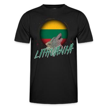 Lithuania - Men's Functional T-Shirt - black - Front - AI Model Male 178 dark (178cm)