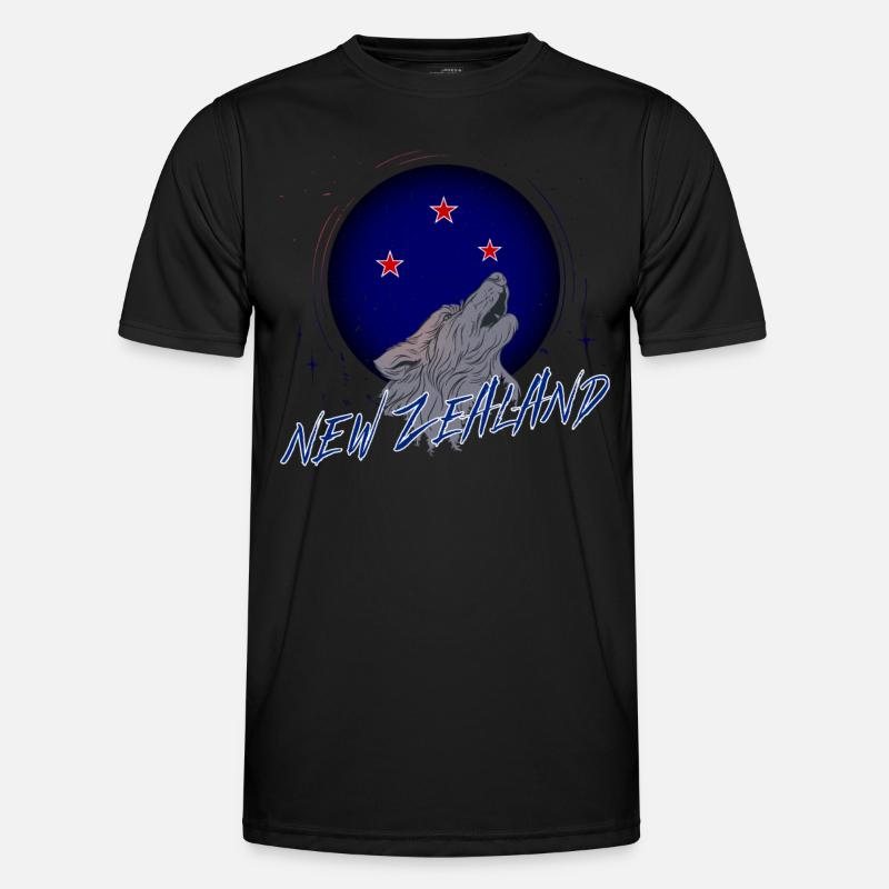 Neuseeland - Männer Funktions-T-Shirt - Schwarz