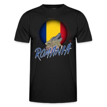 Roumanie - T-shirt sport Homme - noir - Devant - AI Model Male 178 dark (178cm)