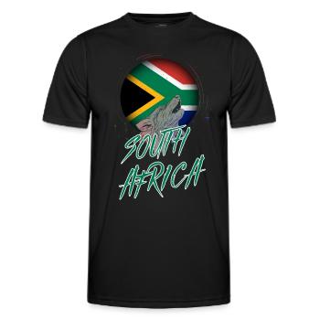 South Africa - Men's Functional T-Shirt - black - Front - AI Model Male 178 dark (178cm)