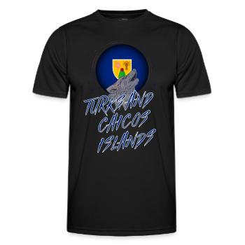 Turks and Caicos Islands - Men's Functional T-Shirt - black - Front - AI Model Male 178 dark (178cm)