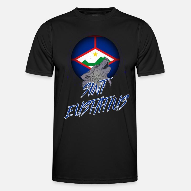 Sint Eustatius - Männer Funktions-T-Shirt - Schwarz