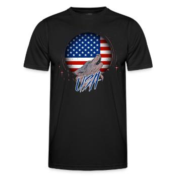 Amérique du Nord - T-shirt sport Homme - noir - Devant - AI Model Male 178 dark (178cm)