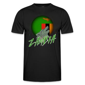 Zambia - Men's Functional T-Shirt - black - Front - AI Model Male 178 dark (178cm)