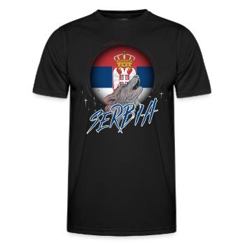 Serbien - Männer Funktions-T-Shirt - Schwarz - Vorne - AI Model Male 178 dark (178cm)