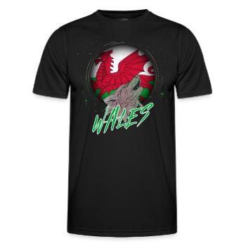 Wales - Männer Funktions-T-Shirt - Schwarz - Vorne - AI Model Male 178 dark (178cm)
