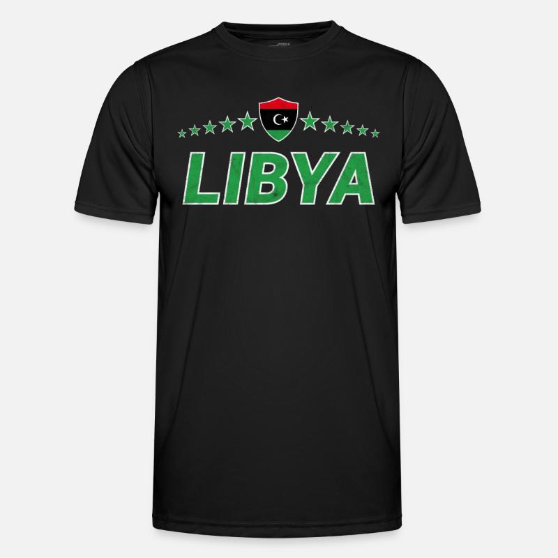 Libyen - Männer Funktions-T-Shirt - Schwarz