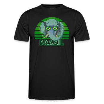 Brazil - Men's Functional T-Shirt - black - Front - AI Model Male 178 dark (178cm)