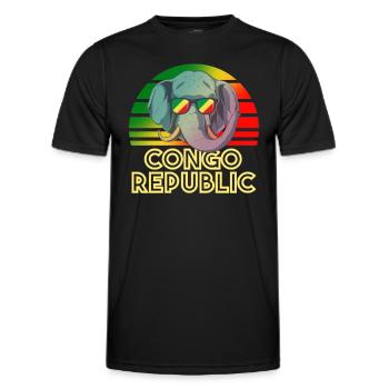 Kongo Republik - Männer Funktions-T-Shirt - Schwarz - Vorne - AI Model Male 178 dark (178cm)