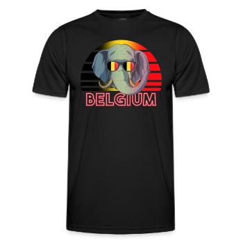 Belgien - Männer Funktions-T-Shirt - Schwarz - Vorne - AI Model Male 178 dark (178cm)