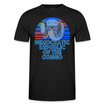 Demokratische Republik Kongo - Männer Funktions-T-Shirt - Schwarz - Vorne - AI Model Male 178 dark (178cm)