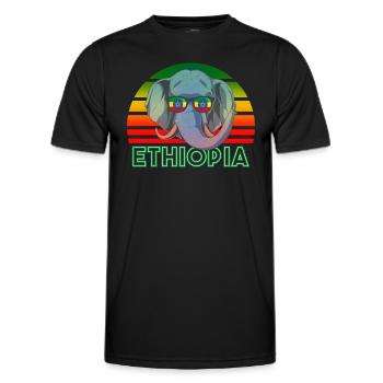Ethiopia - Men's Functional T-Shirt - black - Front - AI Model Male 178 dark (178cm)