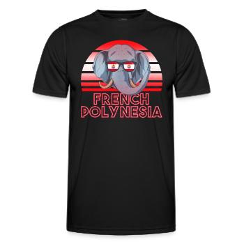 Polynésie française - T-shirt sport Homme - noir - Devant - AI Model Male 178 dark (178cm)
