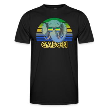 Gabon - Men's Functional T-Shirt - black - Front - AI Model Male 178 dark (178cm)