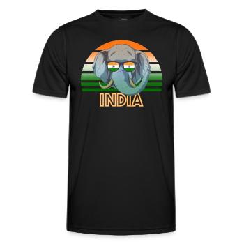 India - Men's Functional T-Shirt - black - Front - AI Model Male 178 dark (178cm)