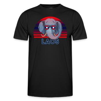 Laos - T-shirt sport Homme - noir - Devant - AI Model Male 178 dark (178cm)