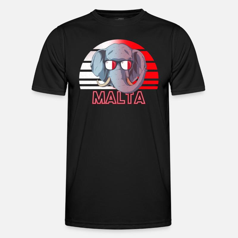 Malta - Männer Funktions-T-Shirt - Schwarz