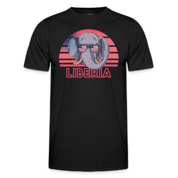 Liberia - Männer Funktions-T-Shirt - Schwarz - Vorne - AI Model Male 178 dark (178cm)