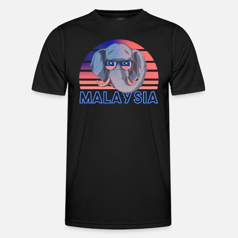 Malaysia - Männer Funktions-T-Shirt - Schwarz