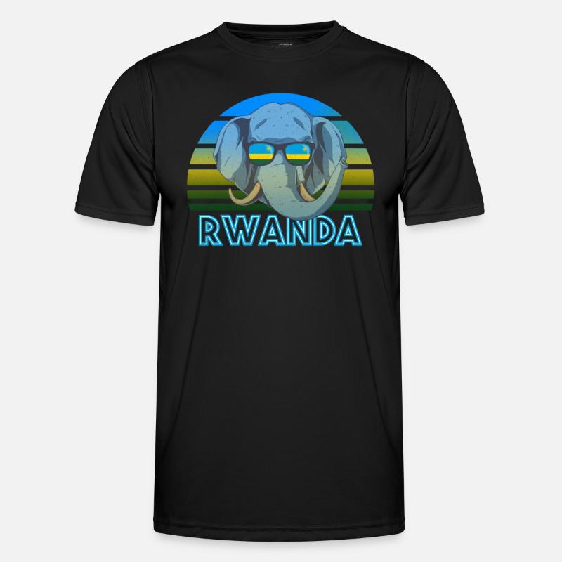 Ruanda - Männer Funktions-T-Shirt - Schwarz